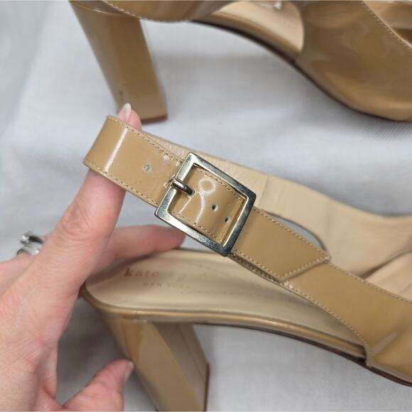 KATE SPADE Tan Slingback Open Toe 3in Heels - Picture 7 of 10